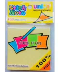 Xấp giấy note vàng 3x3 uni-T