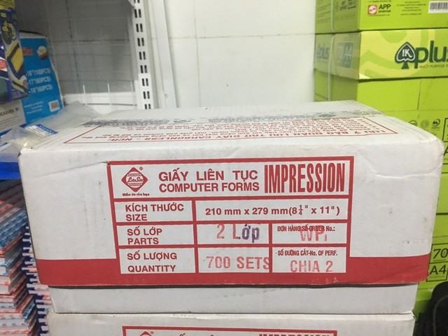 Giấy liên tục 2 liên 210x279mm