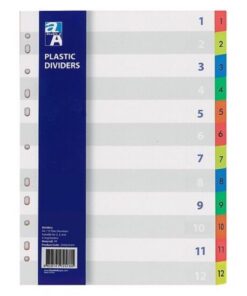 BÌA PHÂN TRANG BẰNG NHỰA 12 SỐ DOUBLE A_1